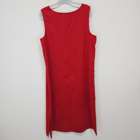 Vintage David Dart Maxi Dress Size 1X Red Shopping Thrifting Theme 90s Teacher - Picture 3 of 12